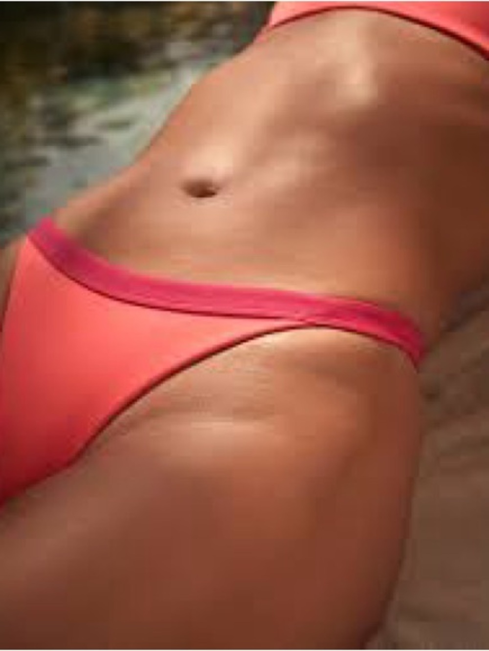 Left On Friday Coral Pink Bikini Bottom with Pink Trim